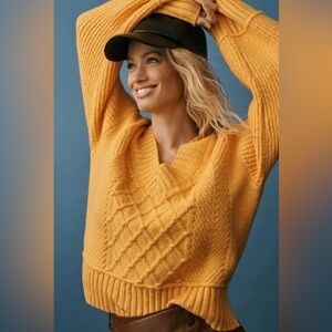 Anthropologie Maeve The Tillie V-Neck Pullover Sweater